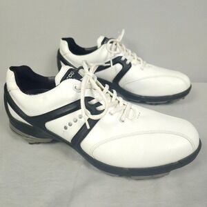 Ecco Hydromax Golf Shoes Men Size 12-12.5 / 46 White Black Leather
